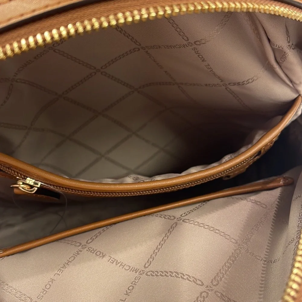 Michael Kors Womens Valerie Medium Logo Backpack 30F2G9VB2B Brown NWT
